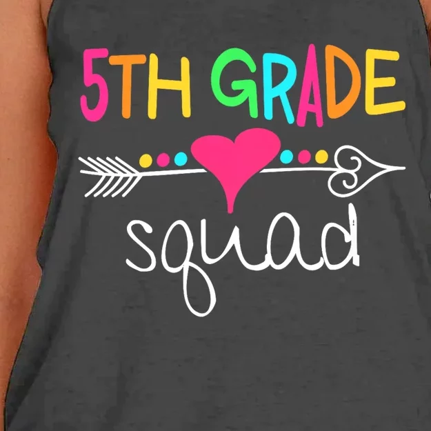 5th Grade Squad Fifth Teacher Student Team Back To School Women's Knotted Racerback Tank