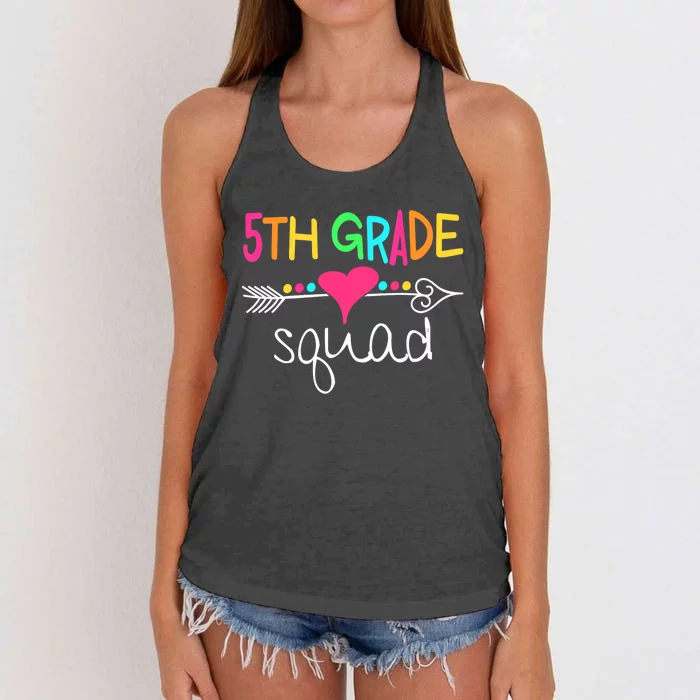 5th Grade Squad Fifth Teacher Student Team Back To School Women's Knotted Racerback Tank