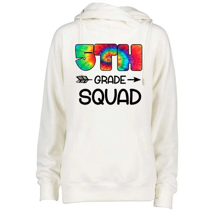 5th Grade Squad Teacher Students Womens Funnel Neck Pullover Hood