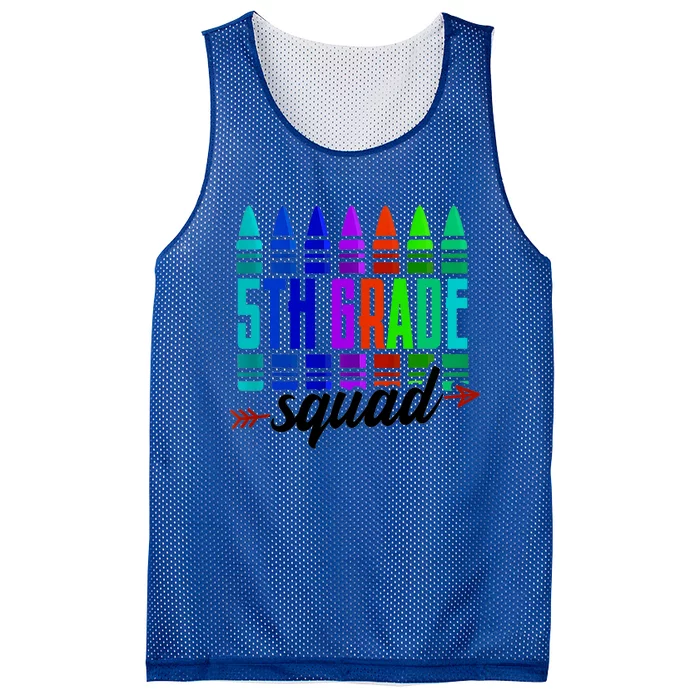 5Th Grade Squad Colorful Cray To School Teacher Gift Mesh Reversible Basketball Jersey Tank