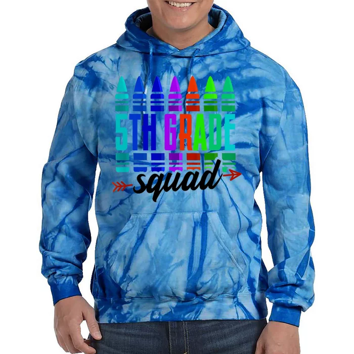 5Th Grade Squad Colorful Cray To School Teacher Gift Tie Dye Hoodie