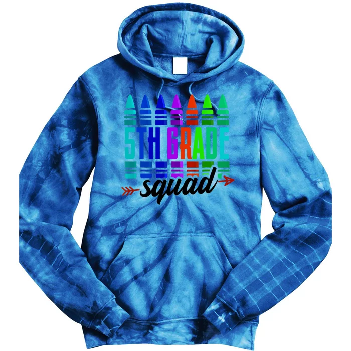 5Th Grade Squad Colorful Cray To School Teacher Gift Tie Dye Hoodie