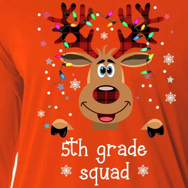 5th Grade Squad Reindeer Christmas Cooling Performance Long Sleeve Crew