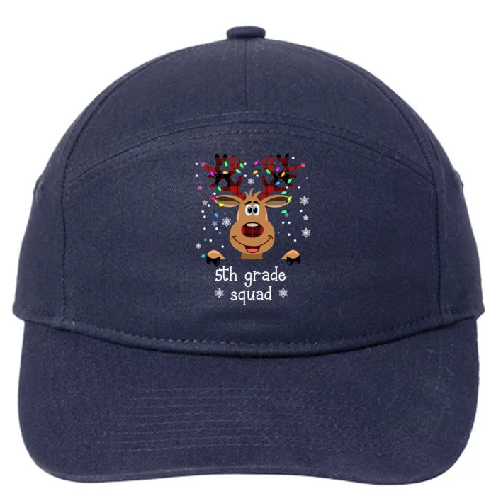 5th Grade Squad Reindeer Christmas 7-Panel Snapback Hat