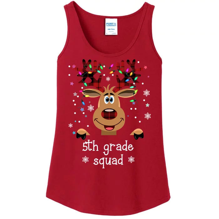 5th Grade Squad Reindeer Christmas Ladies Essential Tank