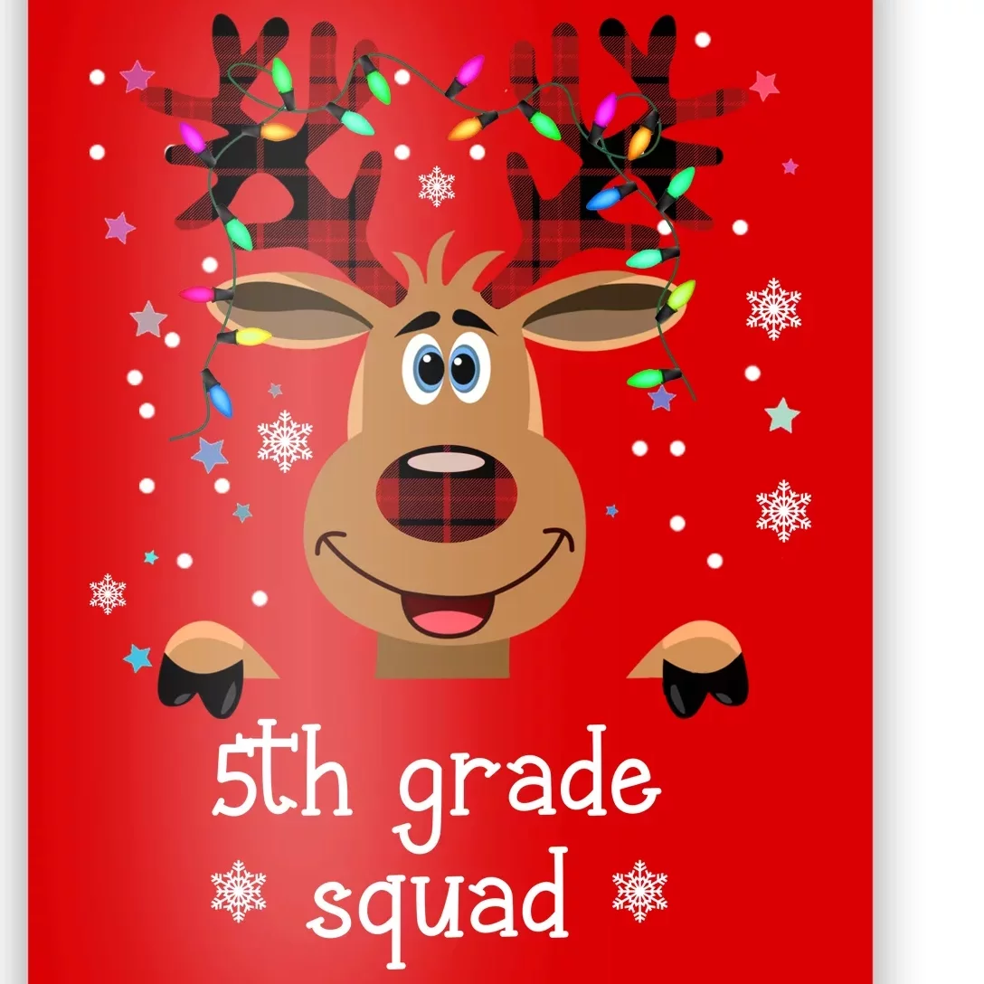 5th Grade Squad Reindeer Christmas Poster