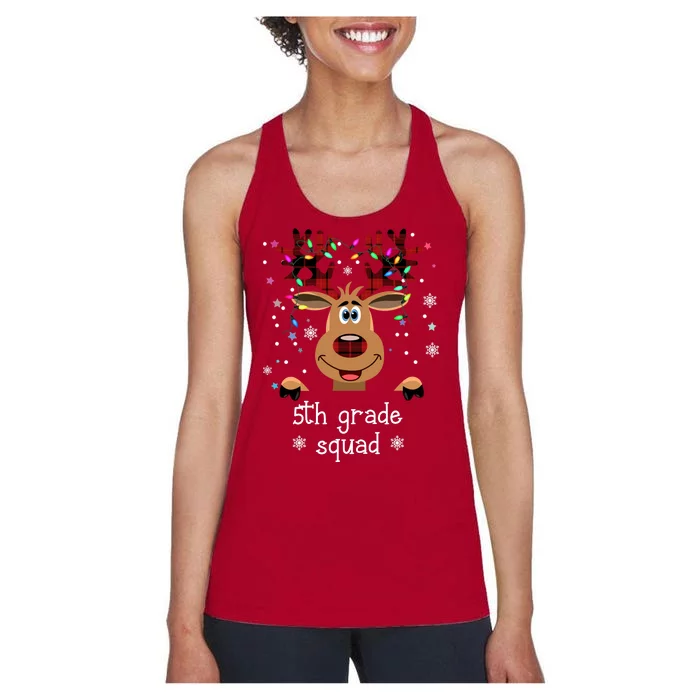 5th Grade Squad Reindeer Christmas Women's Racerback Tank