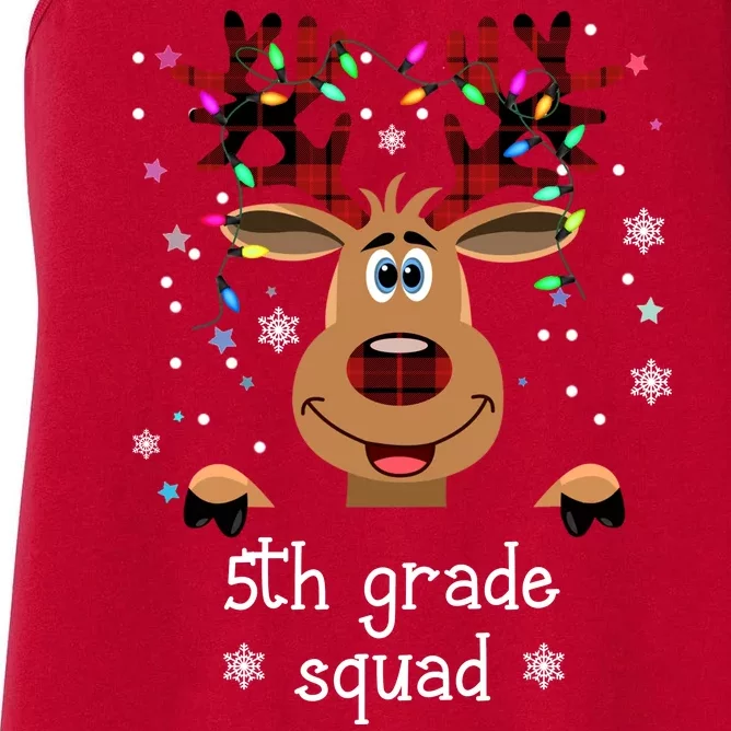 5th Grade Squad Reindeer Christmas Women's Racerback Tank