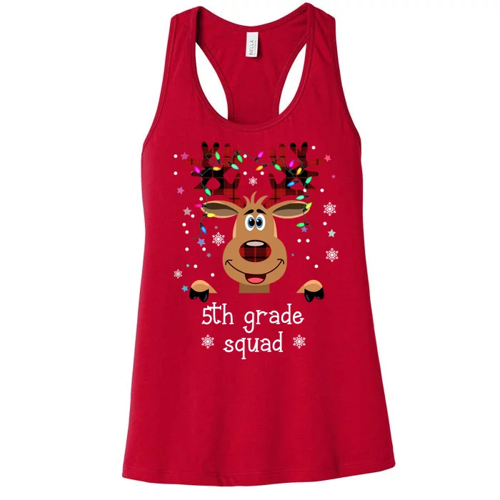 5th Grade Squad Reindeer Christmas Women's Racerback Tank