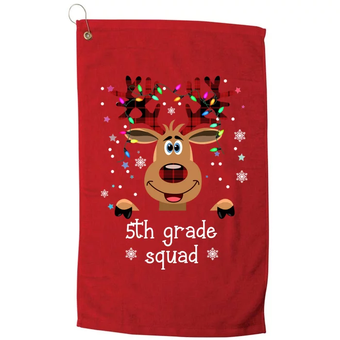 5th Grade Squad Reindeer Christmas Platinum Collection Golf Towel