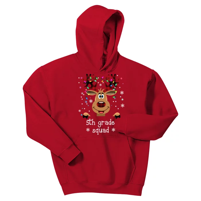 5th Grade Squad Reindeer Christmas Kids Hoodie