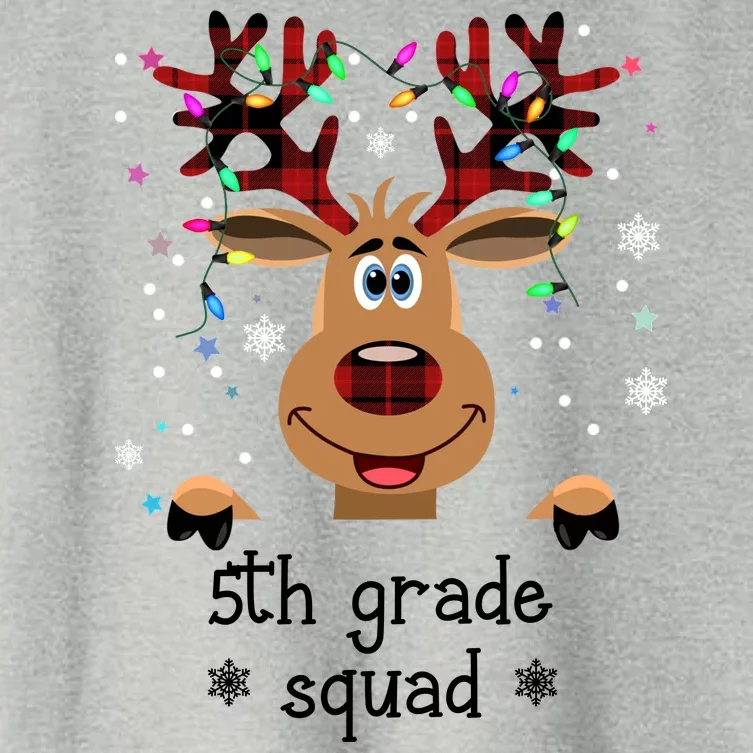 5th Grade Squad Reindeer Christmas Women's Crop Top Tee