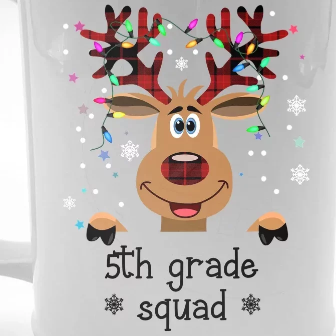 5th Grade Squad Reindeer Christmas Front & Back Beer Stein