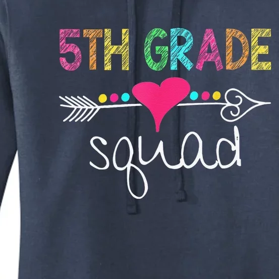 5th Grade Squad Fifth Teacher Student Team Back To School Gift Women's Pullover Hoodie