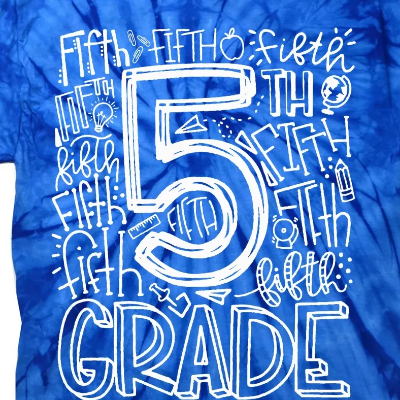 5th Grade Typography Team Fifth Grade Teacher Back To School Tie-Dye T-Shirt