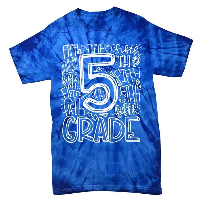 5th Grade Typography Team Fifth Grade Teacher Back To School Tie-Dye T-Shirt