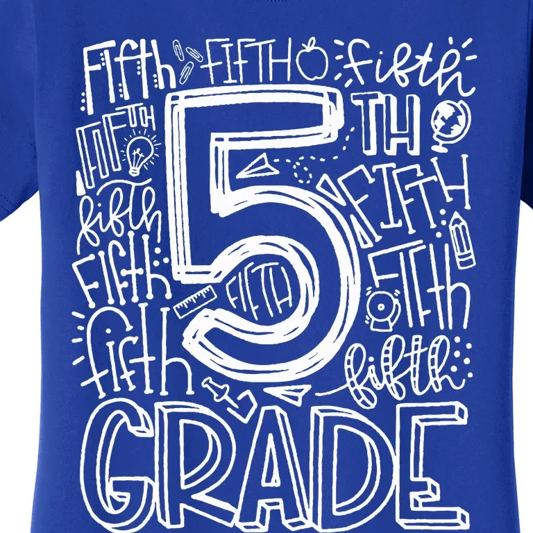 5th Grade Typography Team Fifth Grade Teacher Back To School Women's T-Shirt