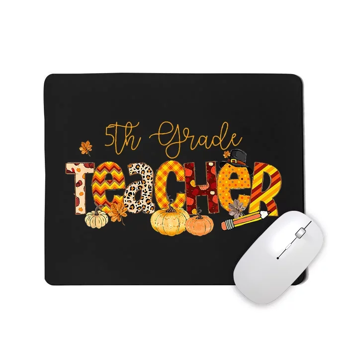 5th Grade Teacher Fall Autumn Halloween Pumpkin Mousepad