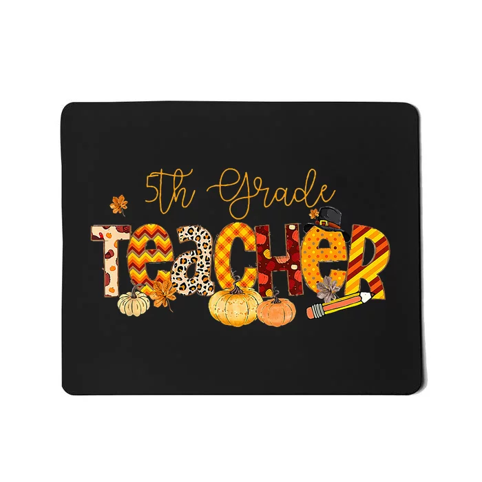 5th Grade Teacher Fall Autumn Halloween Pumpkin Mousepad