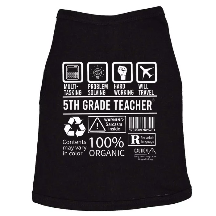 5th Grade Teacher MultiTasking Certified Job Gift Fifth Grade Doggie Tank