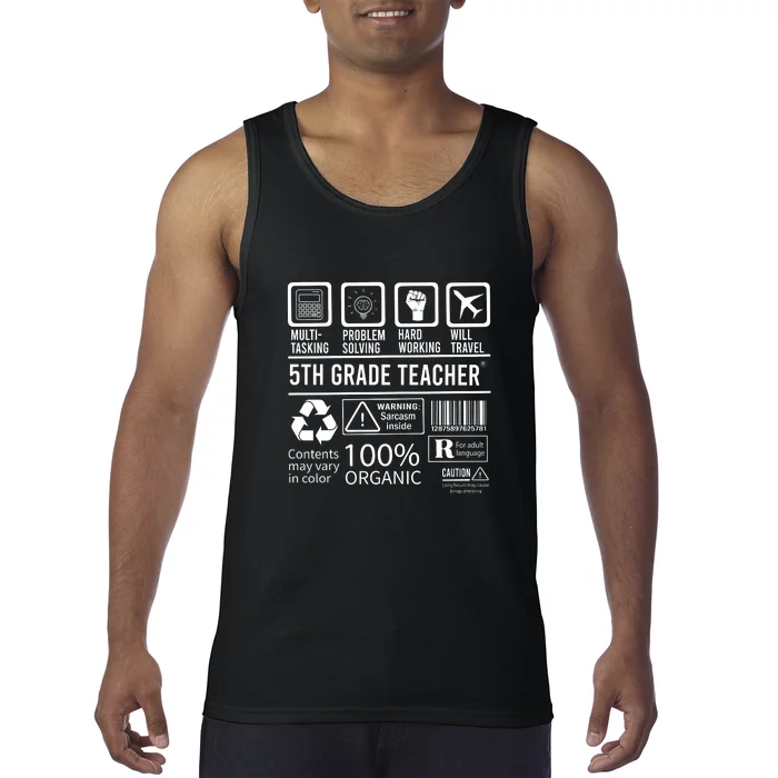 5th Grade Teacher MultiTasking Certified Job Gift Fifth Grade Tank Top