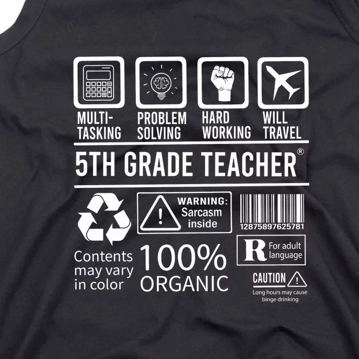 5th Grade Teacher MultiTasking Certified Job Gift Fifth Grade Tank Top