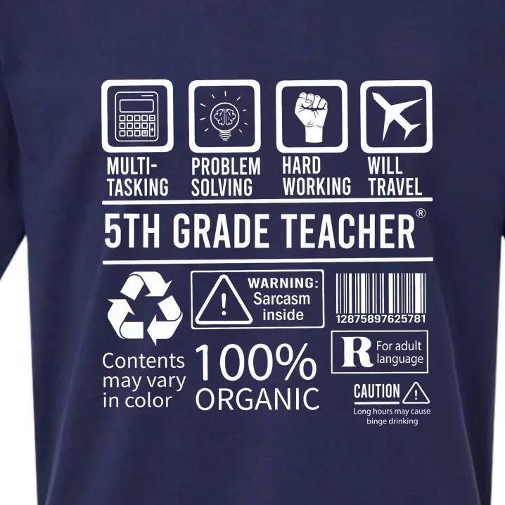 5th Grade Teacher MultiTasking Certified Job Gift Fifth Grade Sueded Cloud Jersey T-Shirt