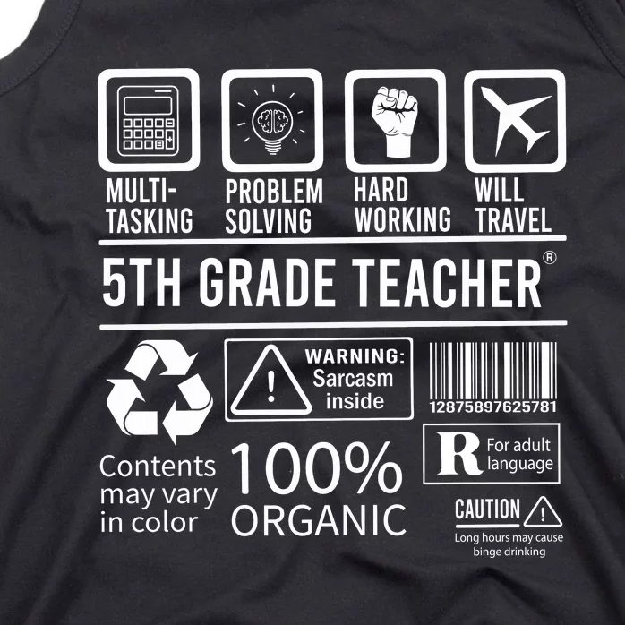 5th Grade Teacher MultiTasking Certified Job Back To School Gift Tank Top