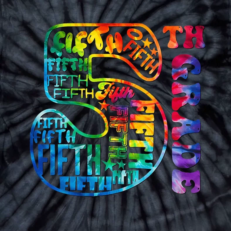 5th Grade Typography Team Fifth Grade Teacher Back To School Tie-Dye T-Shirt