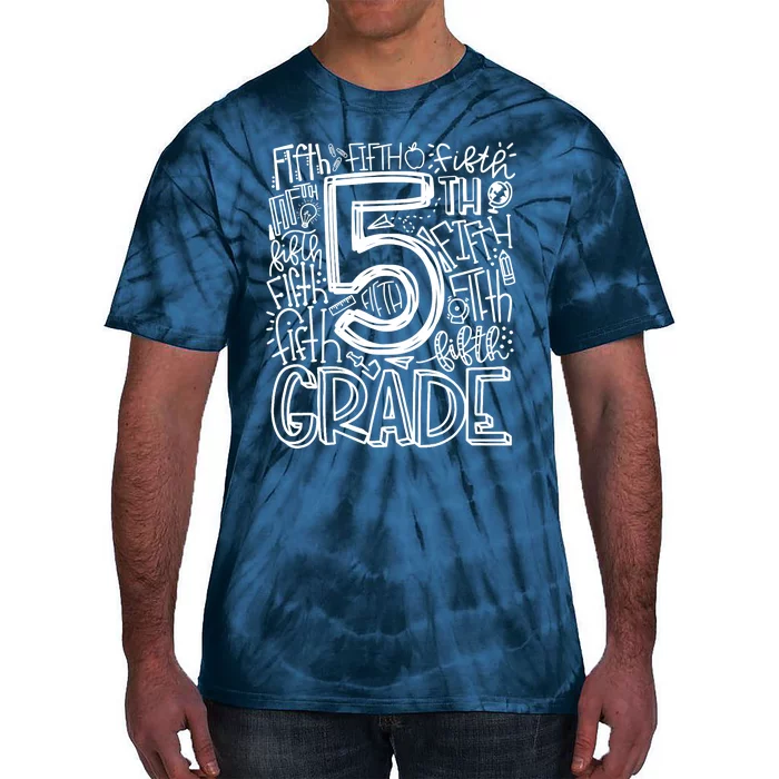 5th Grade Typography Team Fifth Grade Teacher Back To School Tie-Dye T-Shirt