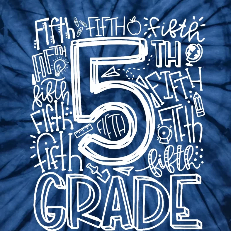 5th Grade Typography Team Fifth Grade Teacher Back To School Tie-Dye T-Shirt