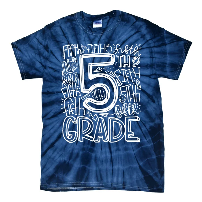 5th Grade Typography Team Fifth Grade Teacher Back To School Tie-Dye T-Shirt