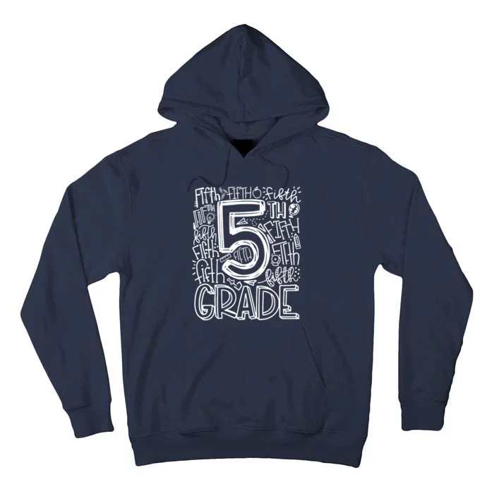 5th Grade Typography Team Fifth Grade Teacher Back To School Tall Hoodie