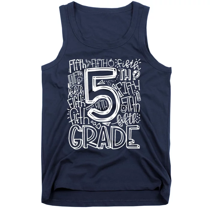 5th Grade Typography Team Fifth Grade Teacher Back To School Tank Top