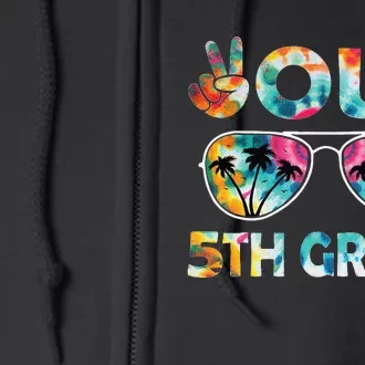 5th Grade Tie Dye Graduation Last Day Of School Fifth Grade Full Zip Hoodie