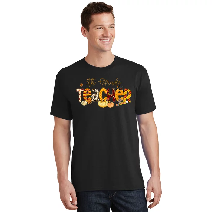 5th Grade Teacher Fall Autumn Thanksgiving Halloween Pumpkin T-Shirt