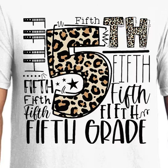 5th Grade Typography Team Fifth Grade Teacher Back To School Pajama Set