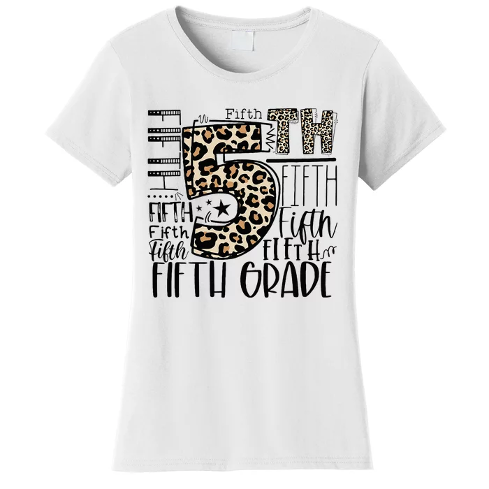 5th Grade Typography Team Fifth Grade Teacher Back To School Women's T-Shirt