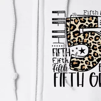 5th Grade Typography Team Fifth Grade Teacher Back To School Full Zip Hoodie