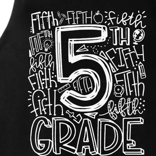 5th Grade Typography Team Fifth Grade Teacher Back To School Gift Ladies Tri-Blend Wicking Tank