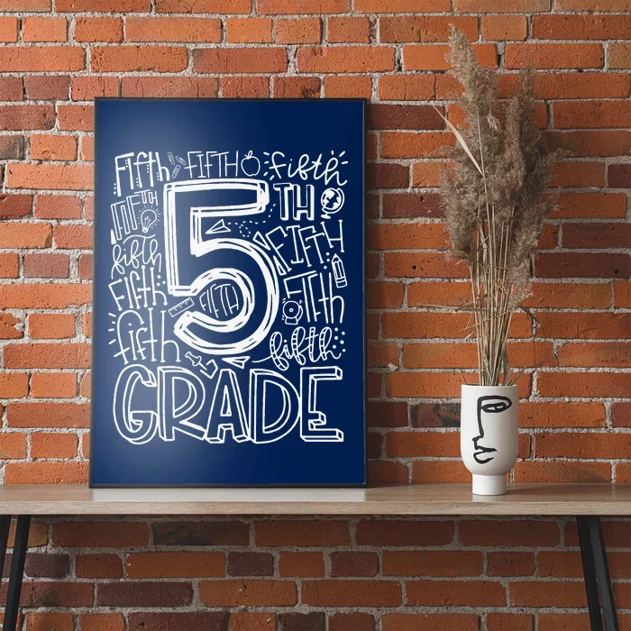 5th Grade Typography Team Fifth Grade Teacher Back To School Gift Poster