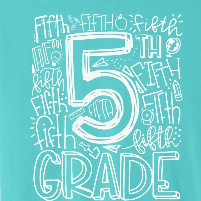 5th Grade Typography Team Fifth Grade Teacher Back To School Gift ChromaSoft Performance T-Shirt