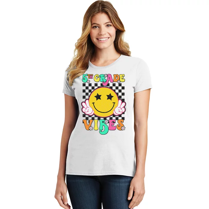 5th Grade Vibes Back To School Smile Face Women's T-Shirt