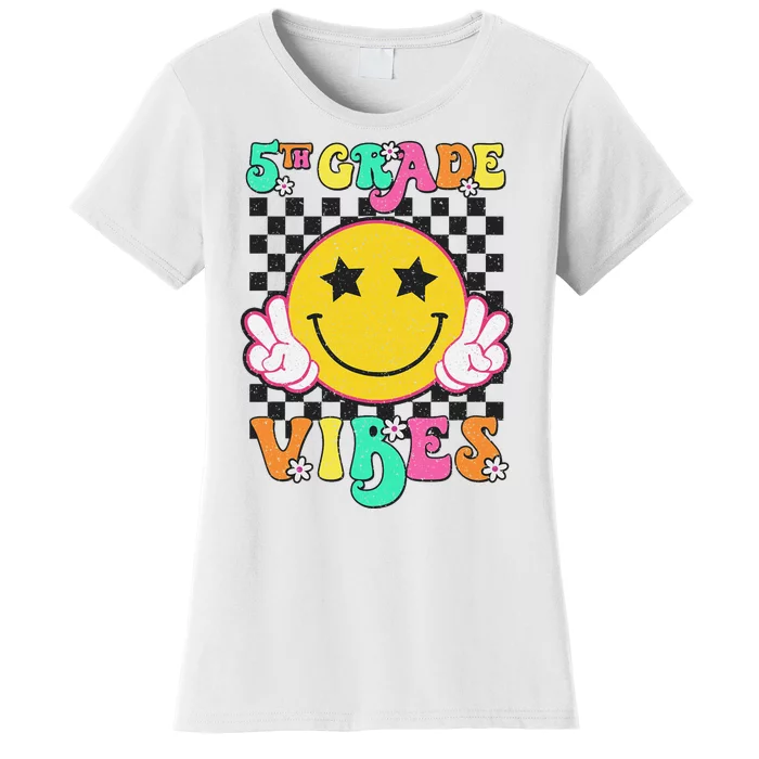 5th Grade Vibes Back To School Smile Face Women's T-Shirt