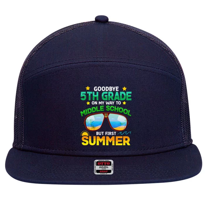 5th Grade Way To Middle School Grade First Summer Graduation 7 Panel Mesh Trucker Snapback Hat