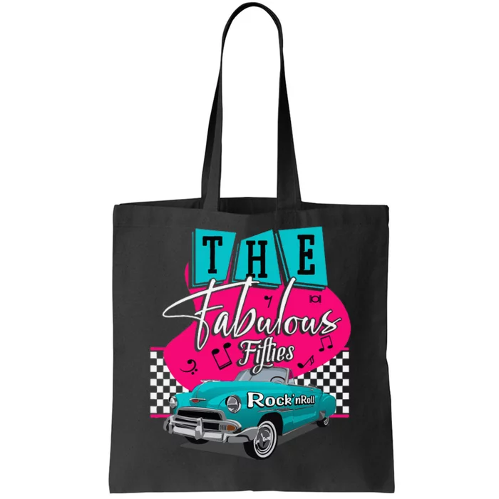 50s Hip Hop Retro 1950s Party Vintage Dance Car Fabulous Tote Bag