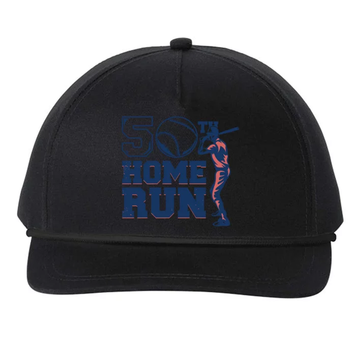 50th Home Run Baseball Birthday Gift Snapback Five-Panel Rope Hat