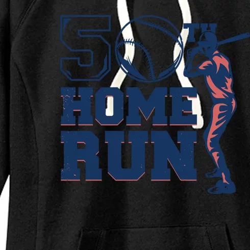 50th Home Run Baseball Birthday Gift Women's Fleece Hoodie