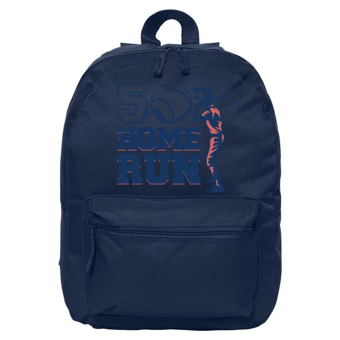 50th Home Run Baseball Birthday Gift 16 in Basic Backpack