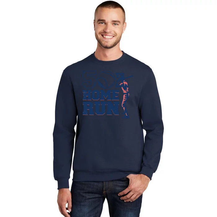 50th Home Run Baseball Birthday Gift Tall Sweatshirt